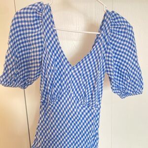 Blue and White Gingham Dress